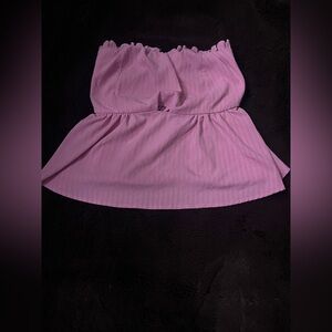 SHEIN Strapless Pink Peplum Women's Top